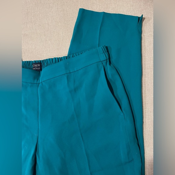 New J.Crew Jamie Cropped Pull On Pants In Teal/Emerald Green Size 14 - Picture 8 of 13